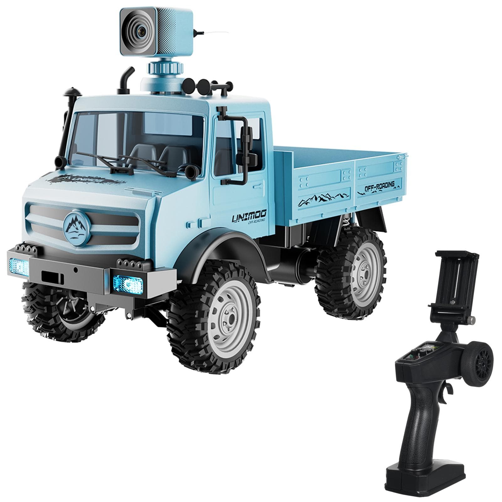 Remote Controlled Off-road Car 1/16 2.4GHz Remote Control Car with Camera 720P 20km/h High Speed 720p 1 battery blue
