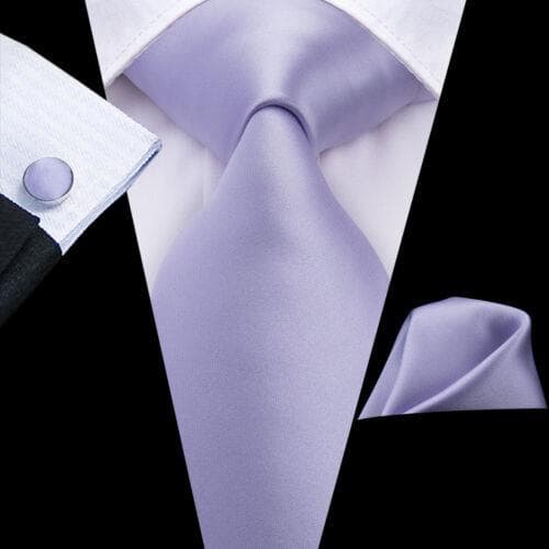 Hi-Tie Men's Silk Tie Diamond Check Ties Satin Solid Color Violet Prom Party Wedding Set N-3263