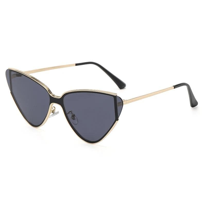 Luxury Metal Punk Cat Eye Sunglasses Women Men Designer Steampunk Gold Black Eyewear Trendy Sun Glasses
