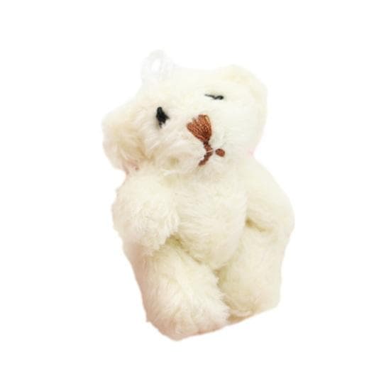Yousheng Doll House Toy Fine Workmanship Lovely Adorable Compact Soft Decorate Plush Rabbit Bear Dollhouse Doll Doll House Supply white
