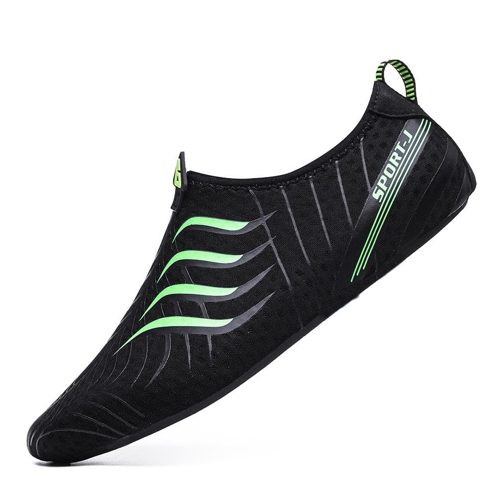 Quick Dry Men Beach Shoes Summer Soft Surfing Aqua Shoes Women Elastic Breathable Swimming Shoes Lovers Diving Seaside Wading Sneakers 44 green