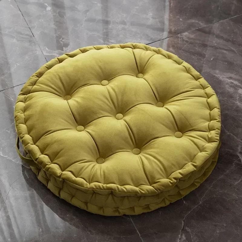60x60cm Nordic Plain Velvet Tatami Round Cushion Pillow Thickened Winter Sofa Back Cushion Floor Meditation Cushion Futon Round 60x60CM