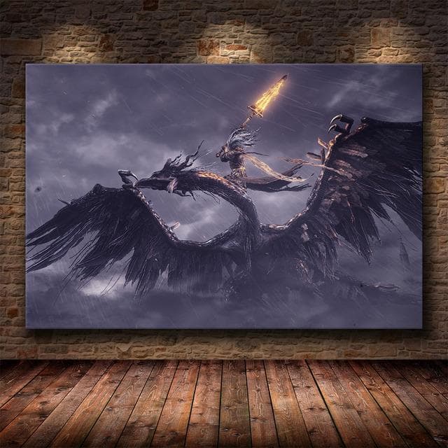 Classical Game Picture The Dark Souls 3 Canvas Painting Poster Decoration Home Wall Art Painting for Room Bedroom Decor Mural 70X100cm Unframed
