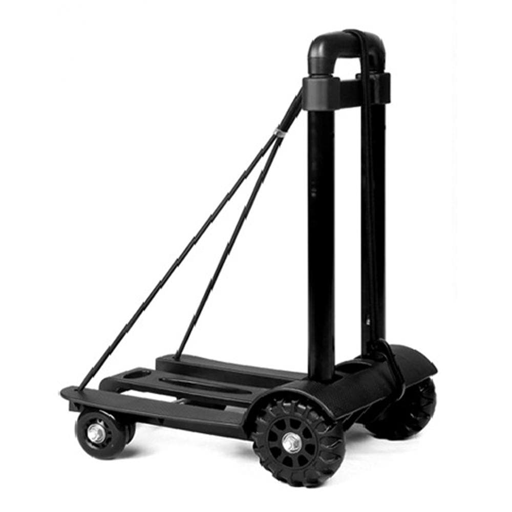 Foldable Hand Truck Dolly, Adjustable Cargo Cart, Portable 100 LB Utility Cart for Luggage, Travel, black