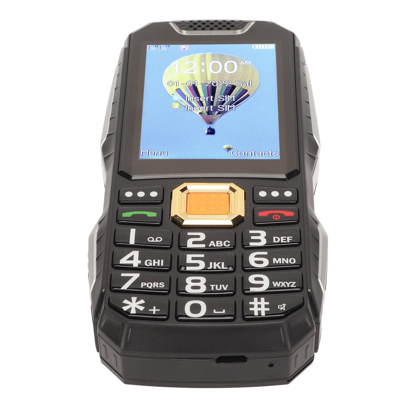 2G Senior Cellphone 2.8in HD Screen 3D Big Button Dual Card Senior Cellphone with Flashlight Black black