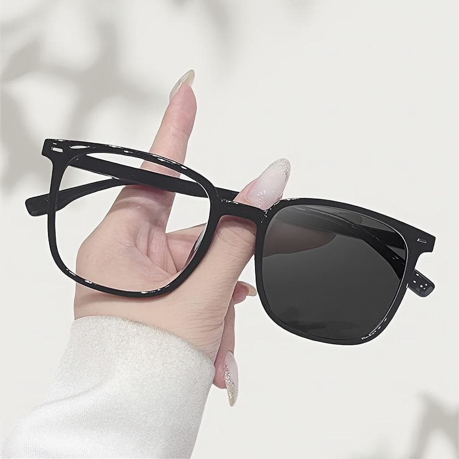1pc Mens Square Frame Photochromic Glasses Black Bohemian Design Stylish Fashion Eyewear for Ramadan Easter Gifts
