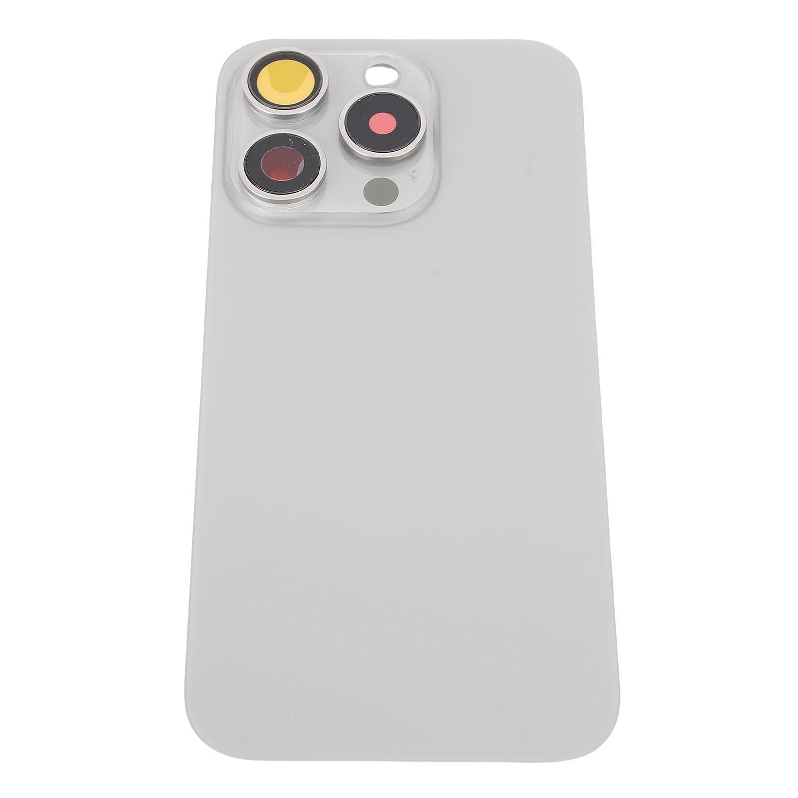 Back Glass Cover Replacement for 15 Pro Phone Rear Cover with Camera Lens and Adhesive Repair Kit grey