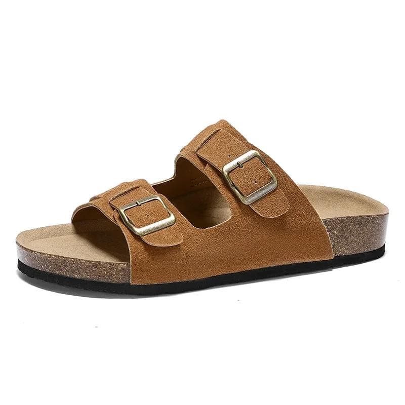 Man's Leather Sandal for Men Beach Sandals Men's Comfortable Slipper Original Brands Shoes Summer Men 2025 Designer Men's Shoes 38 yellow