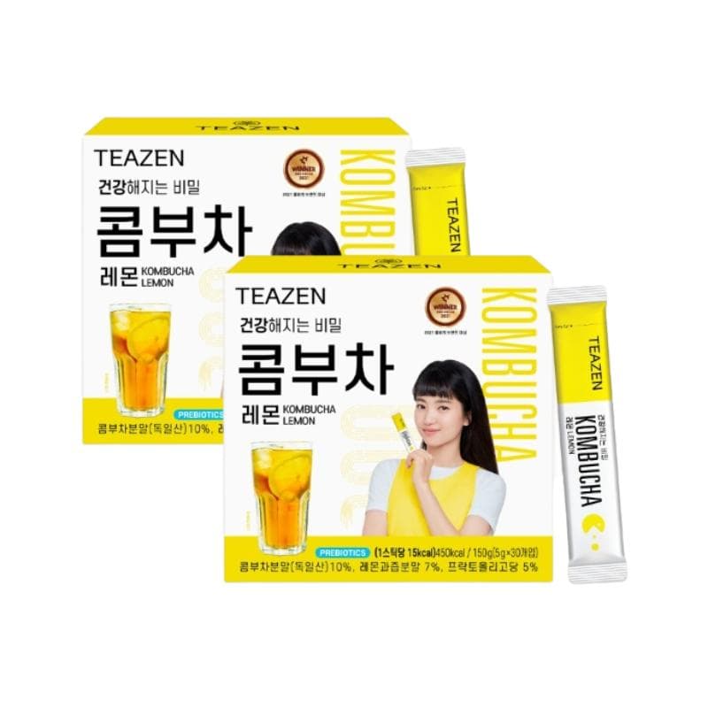 BTS’ Jungkook Teazen Kombucha 8 Flavor 5g 30 Sticks Per Box Lemon flavor 60sticks