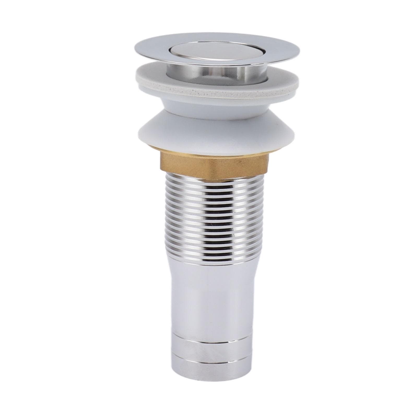 Bathroom Sink Drain Stainless Steel Polished Electroplated Flip Top Anti Blocking Short Vanity