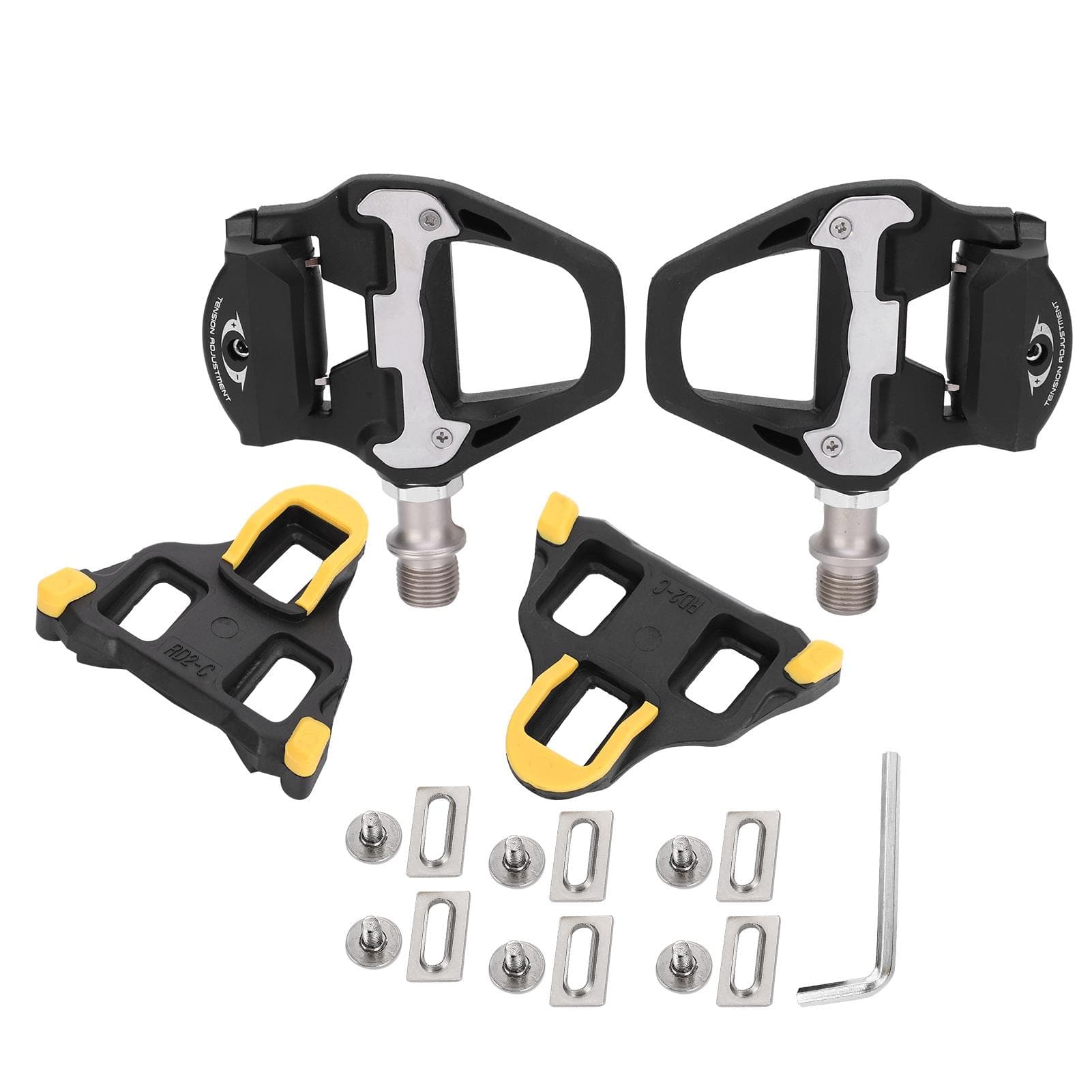 SPDSL Cycling Road Bike SelfLocking Pedals with Cleats Bicycle Pedals Repair Replacement white