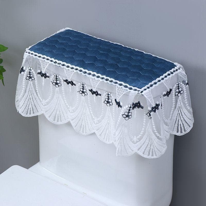 Toilet Tank Cover - Decorative Fabric, Full Wrap Design For Bathroom Aesthetics Green multicolour