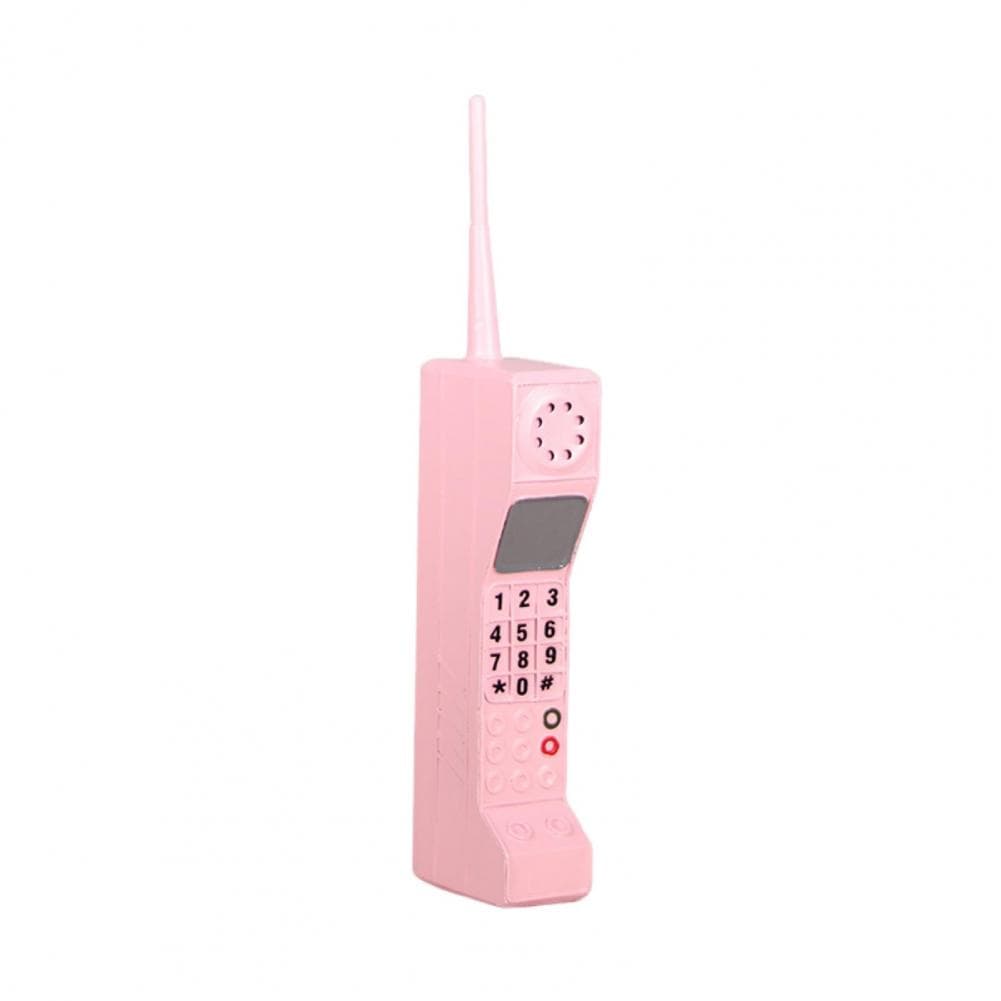 Exquisite Workmanship Retro Phone Prop Lightweight Mobile Phone Model Vintage Retro Brick Cell Phone Ornament Old for Home pink