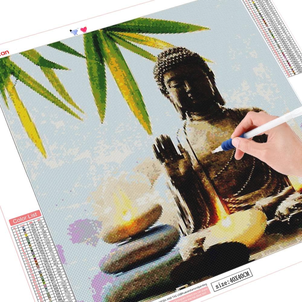 5D Diamond Embroidery Cross Stitch Buddha Full Round Painting Religion Mosaic Handmade 30x30CM