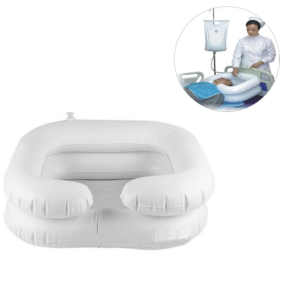 Inflatable Hairwash Basin Shampoo Basin Bathing Aid Wash Hair PVC Foldable Shampoo Basin Wash Basin white