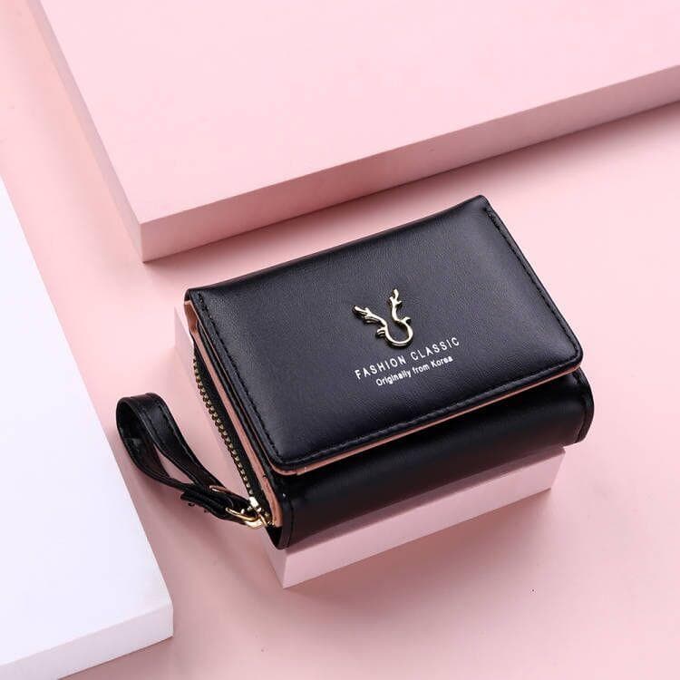 Fashion Women's Wallet Short Women Coin Purse Wallets For Woman Card Holder Small Ladies Wallet Female Hasp Mini Clutch black