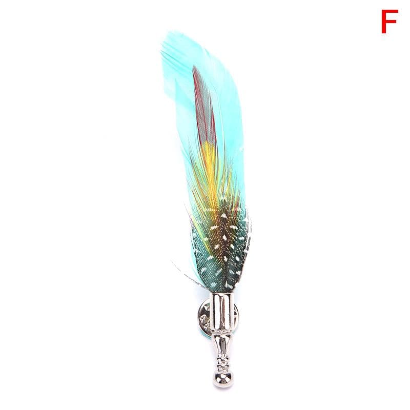Handmade Peacock Pheasant Feather Brooch Hat Lapel Pin Set Wedding Accessories