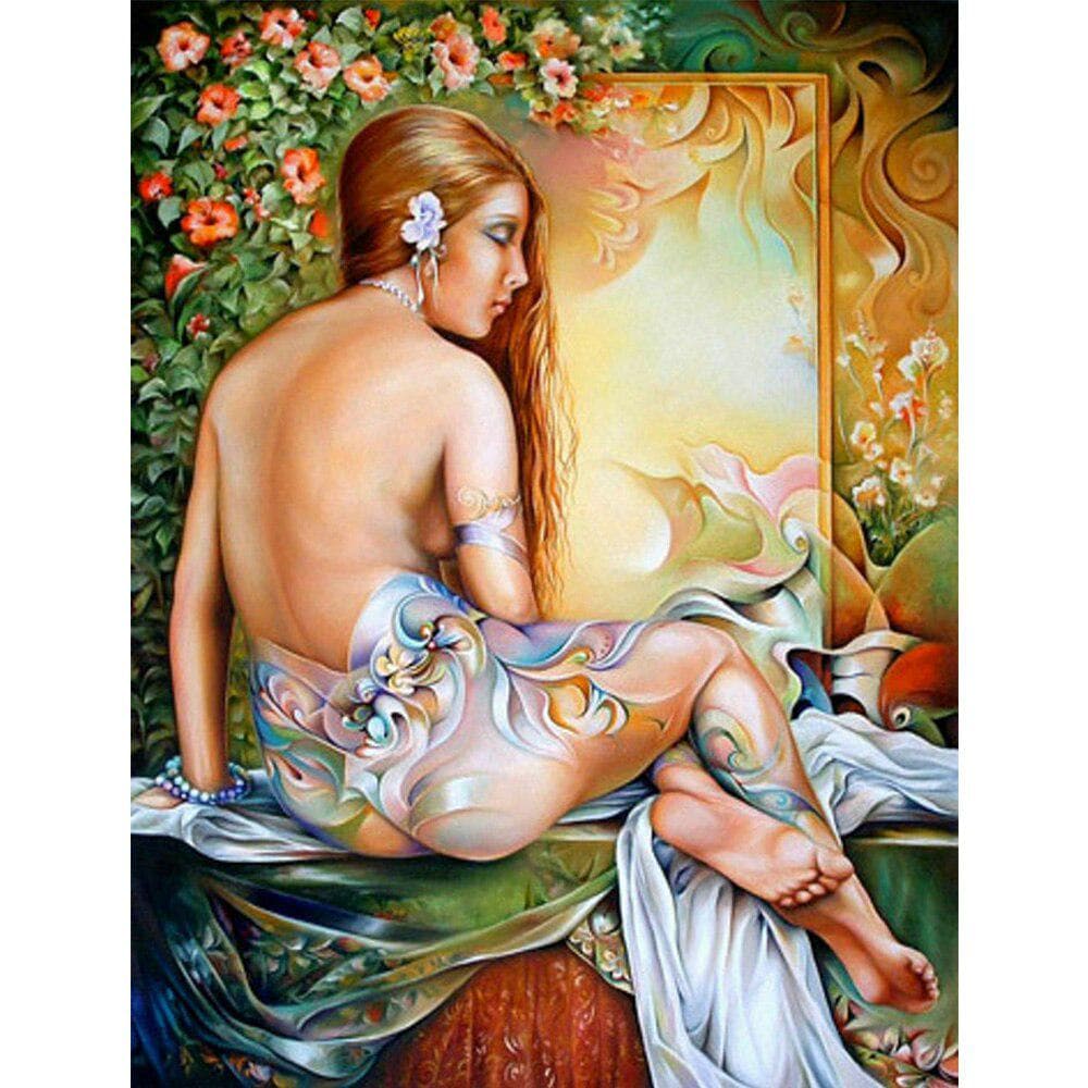 DIY Diamond Painting Cross Stitch Full Rhinestones Diamond Embroidery Beauty Flowers 20X30CM