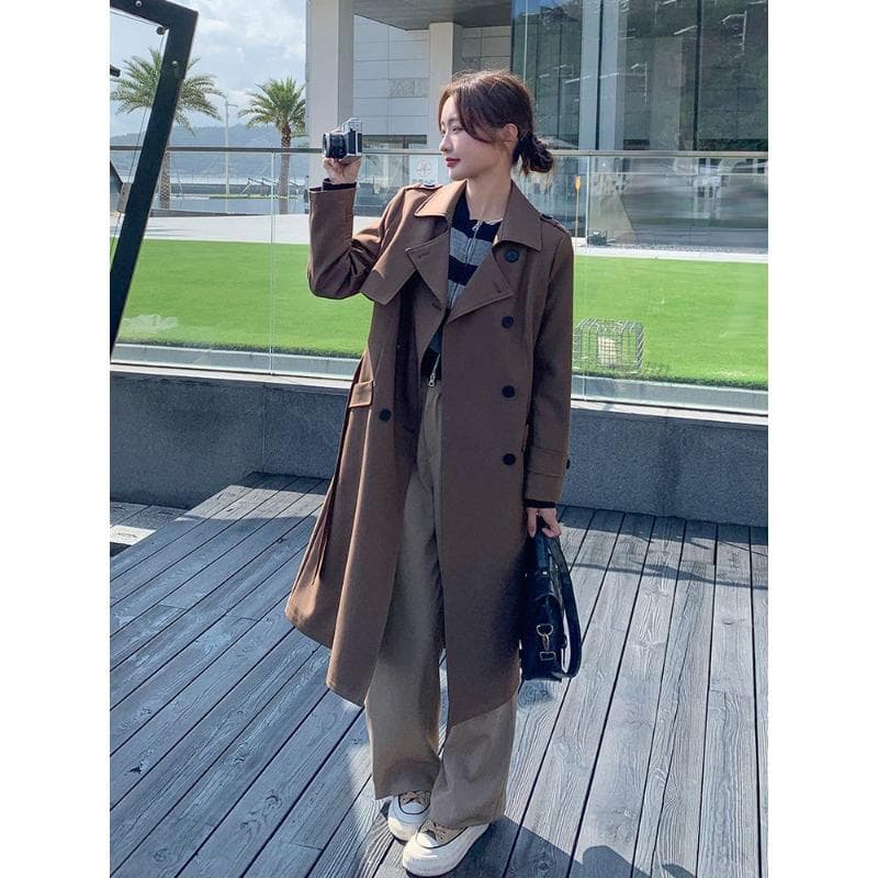 Trench Coat Women's Long Tall New Autumn Wear L