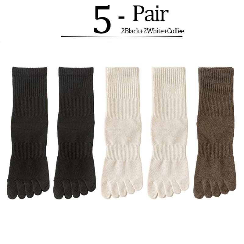 5 Pairs/lot Women Five Fingers Socks 100% Cotton Solid Colour Ladies Split Toe Sports Socks Spring Autumn Harajuku Toe Socks EU35-42