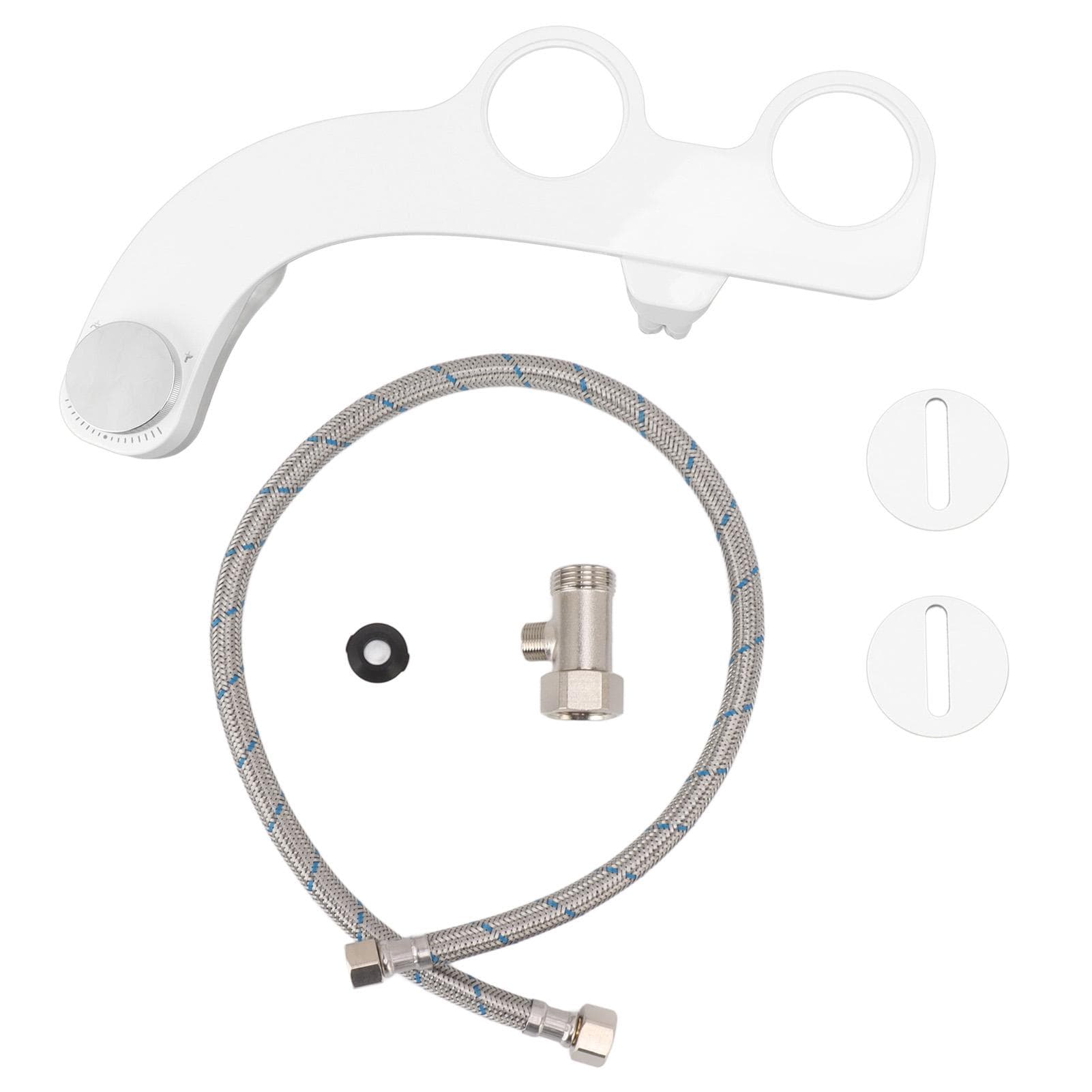 Bidet Attachment with Dual Nozzles Non Electric 7/8 Copper Tee Self Cleaning Water Bidet for