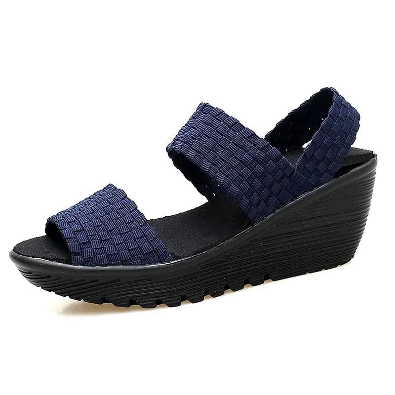 Wedge Platform Weave Sandals Fashion Peep Toe Comforty Breathable Mom Shoes Female Casual Thick Bottom Sandalias Mujer 2024 39