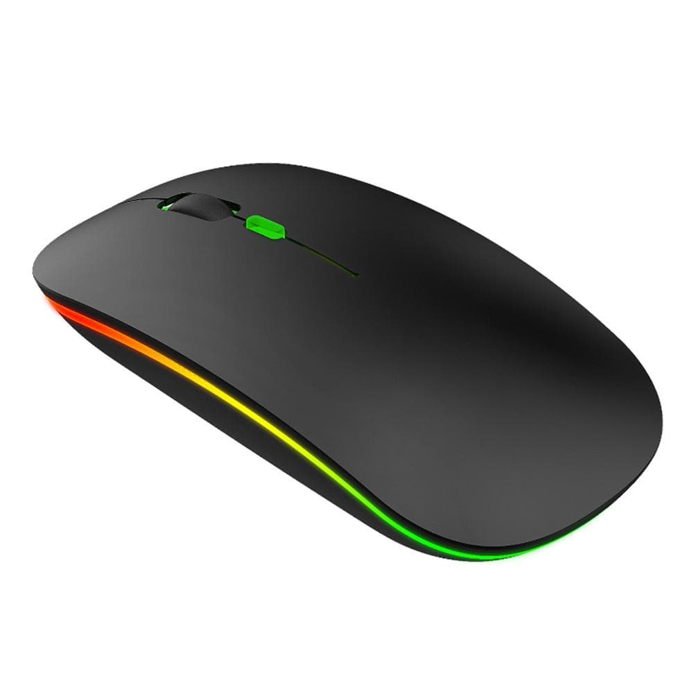 HXSJ Wireless Mouse Rechargeable for WindowsXPVistaMe 2.4G Colorful Light Office Supply M40Black black