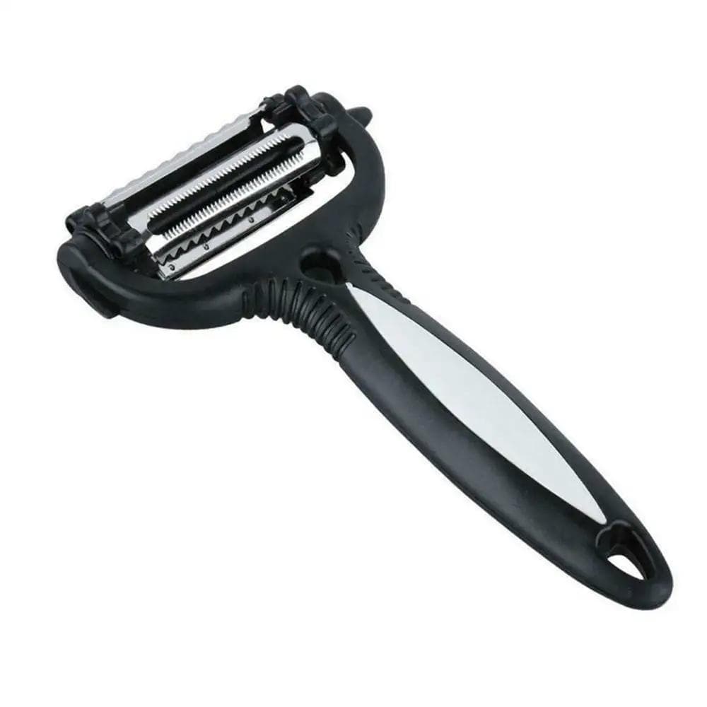 3 in 1 Kitchen Gadget Accessories Potato Peeler Multifunctional 360 Degree Rotary Vegetable Peeler Cutter Melon Planer Grater black
