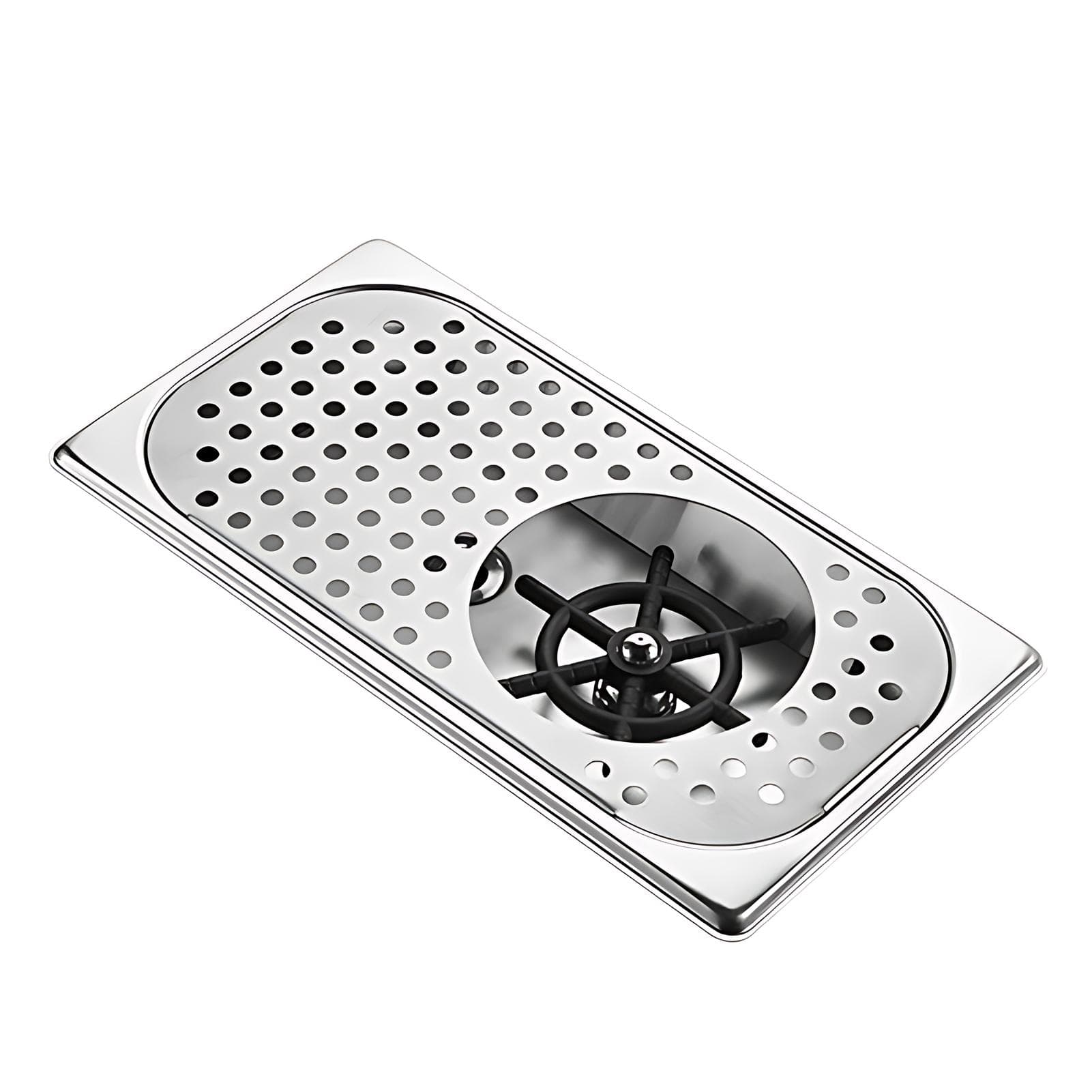 Built-in Glass Rinser for Kitchen Sink Stainless Steel Bottle Washer Automatic Multi-hole Spraying silver