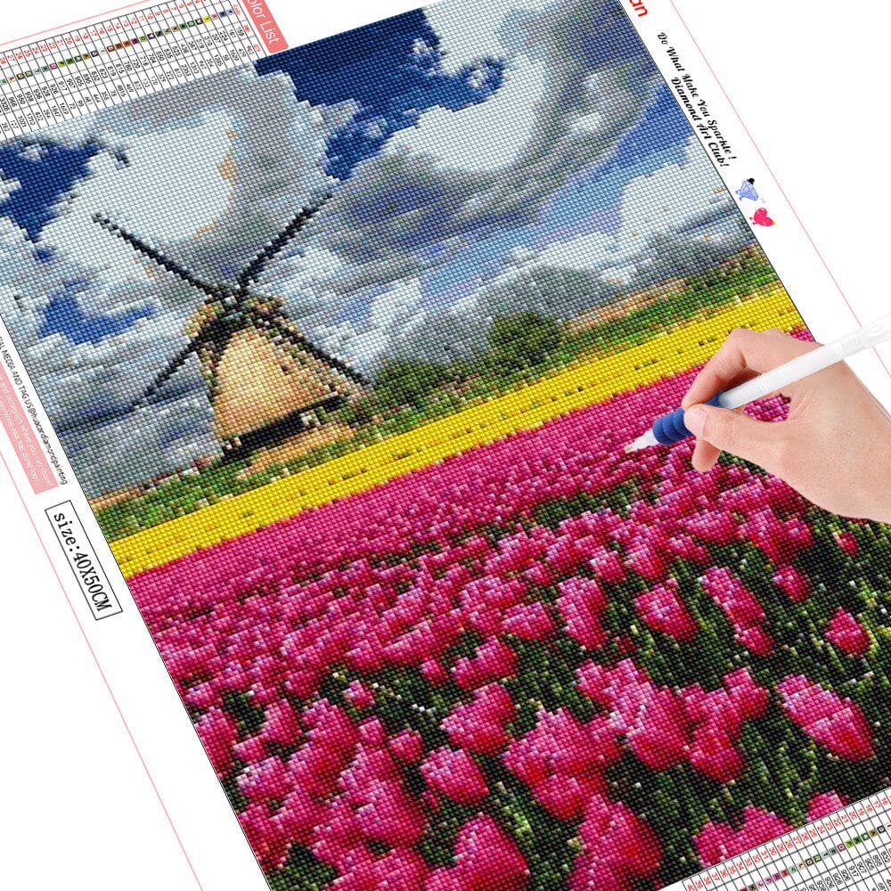 Diamond Embroidery Sale Flower Full Round Drills Diamond Mosaic Landscape 5d Diamond Painting 20X30