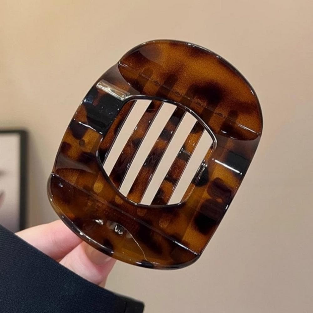 Amber Leopard Print Hairpin Set for Women, Large Hair Accessories, Aesthetic Geometric Hairpins for Buns 1PCS amber