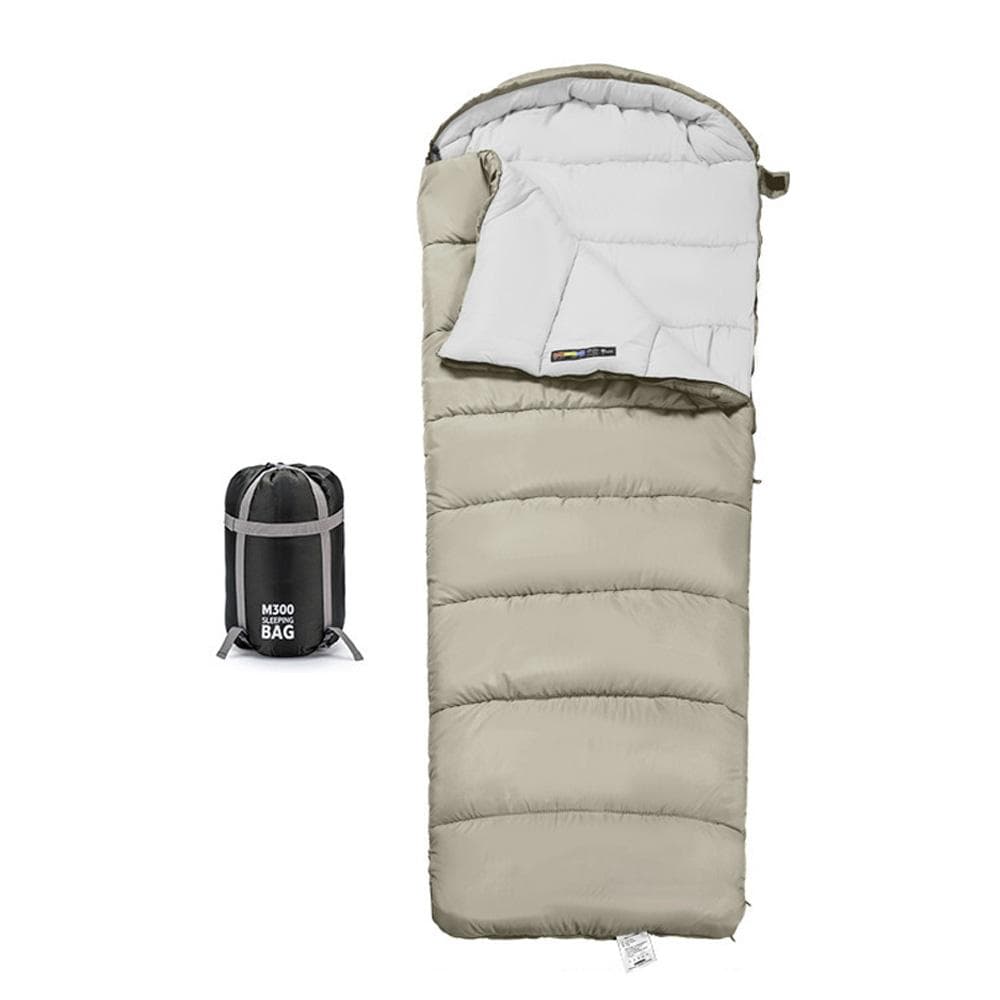 Double Persons Sleeping Bags For Adults Cold Weather 12 degrees C- -18 degrees C Cold-Resistant With Hooded 1.5KG khaki