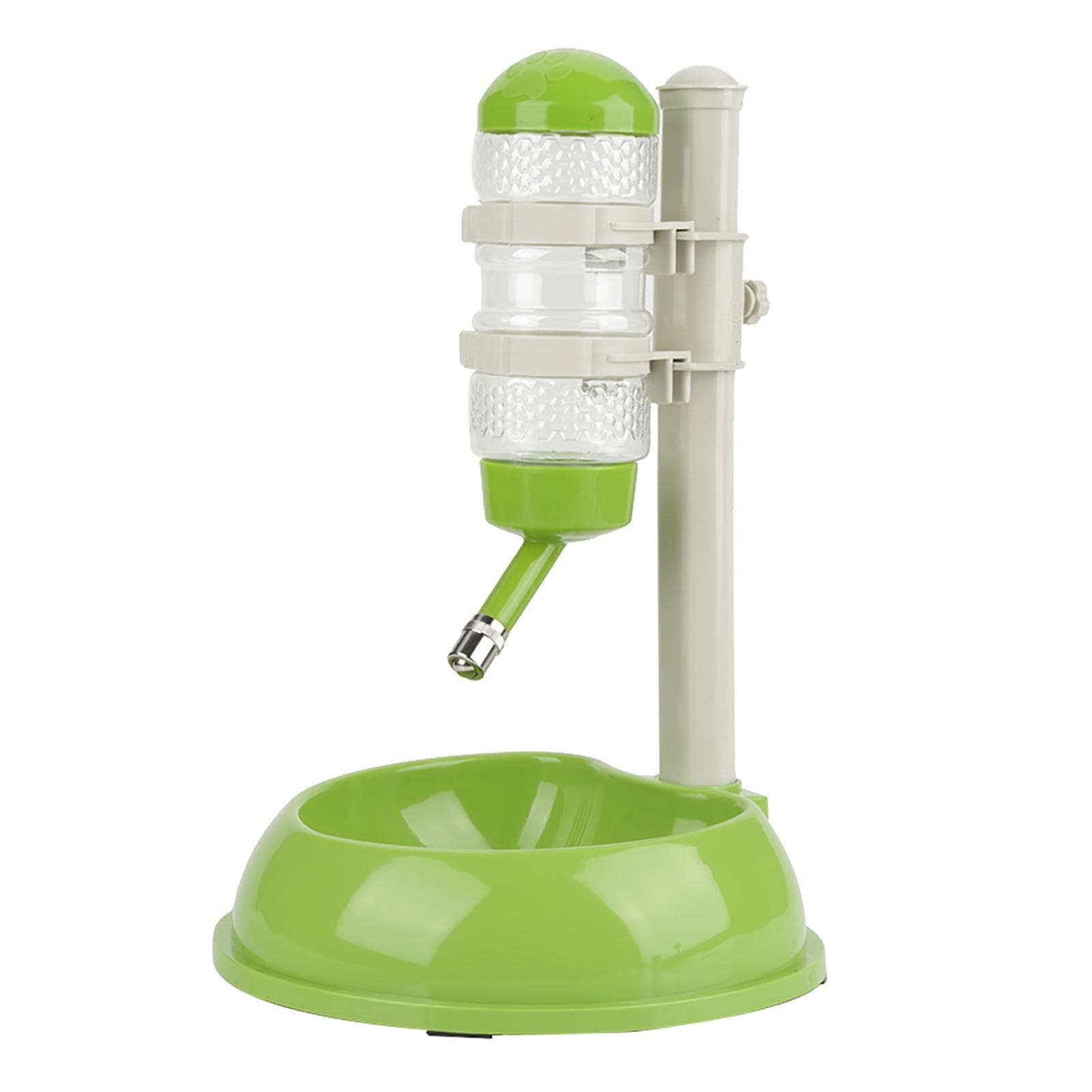 Adjustable Dog Bowl Food Dispenser Drinking Bowl Feeder for Pets Cats Dogs Green Green