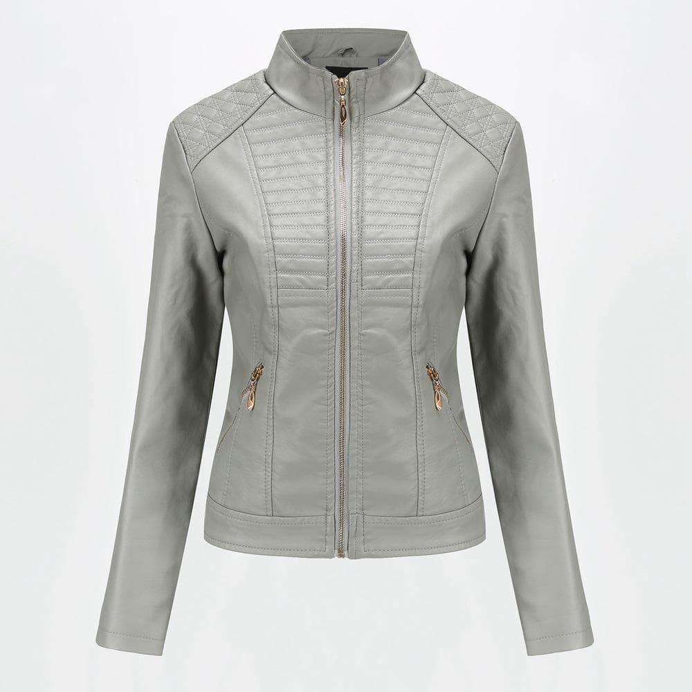 PU Women's Leather Jacket Women's Leather Jacket Casual Spring and Autumn Coat M