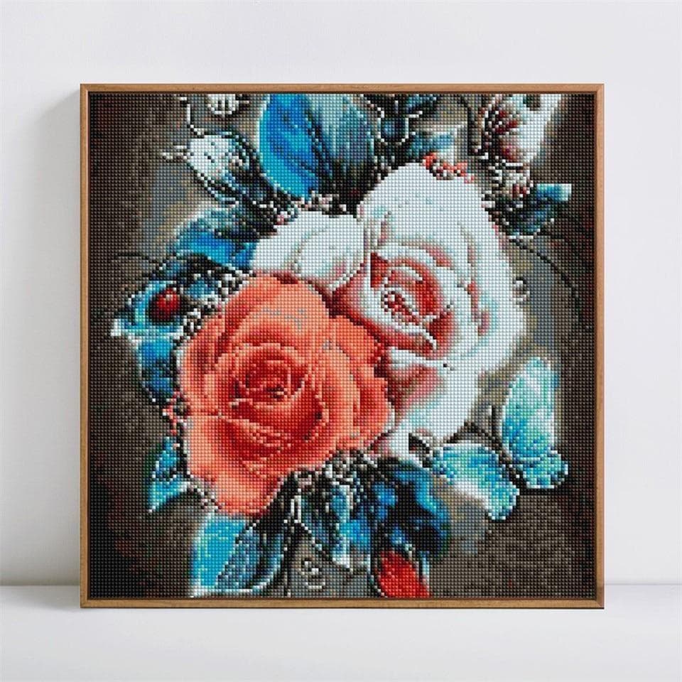 5D DIY Diamond Painting Flower Cross Stitch Full Display Diamond Embroidery 30x30CM