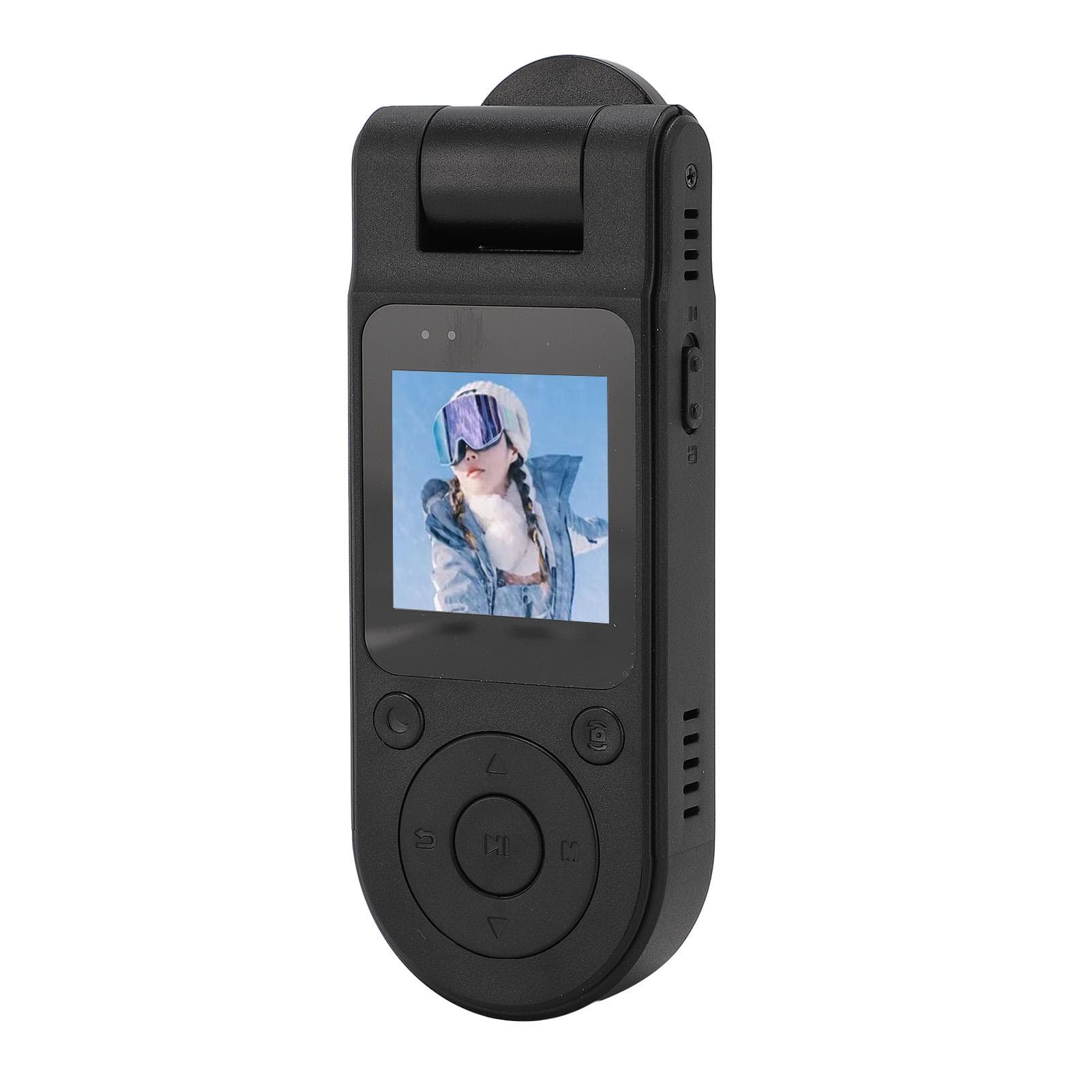 Body Camcorder with 180 degrees Rotating Lens Back Clip Magnetic 2K 140 degrees Wide Angle Motion Detection Body