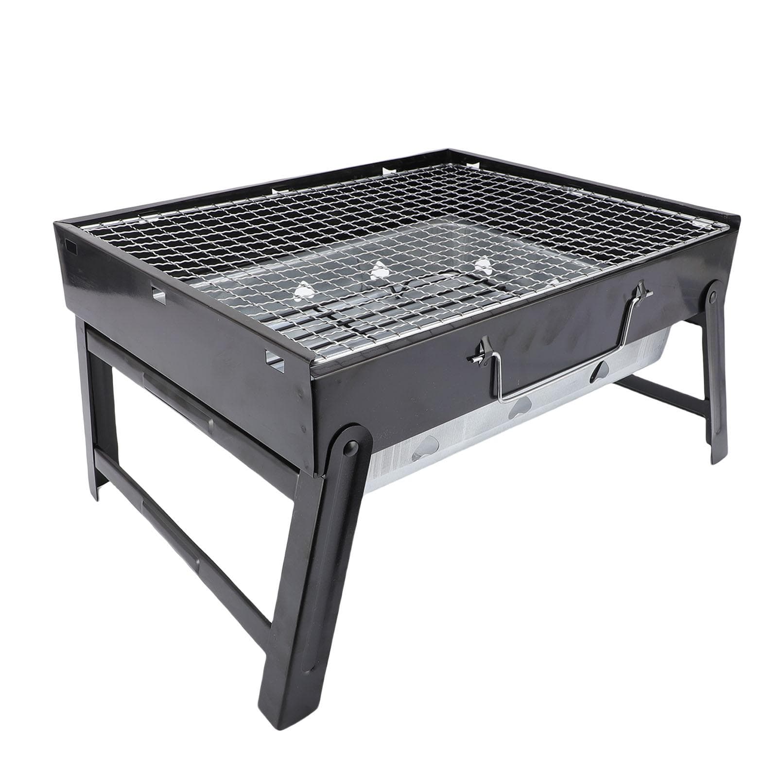 Portable Charcoal Grill Iron Folding Tabletop Barbecue Grill BBQ Tool for Outdoor Backyard Cooking