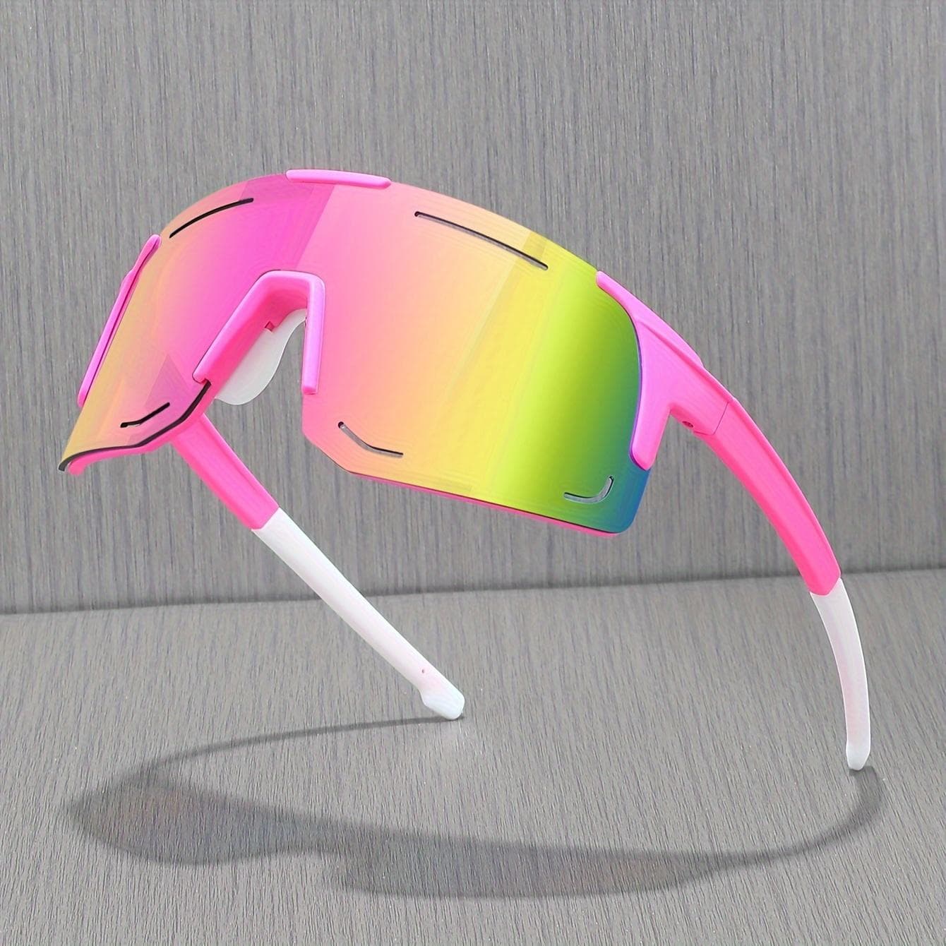 Sports Wrap Around Sunglasses For Women Men UV400 One Piece Sun Shades For Cycling Fishing Skiing Fashion