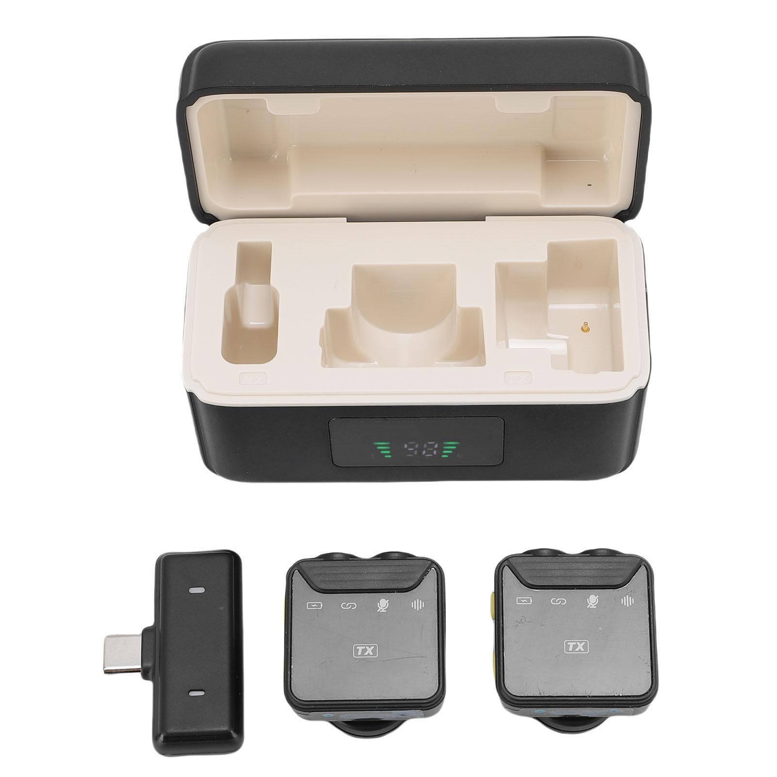1 to 2 Microphone Noise Reducing Square Lavalier Mic for Recording Vlogs Live Streams Interviews