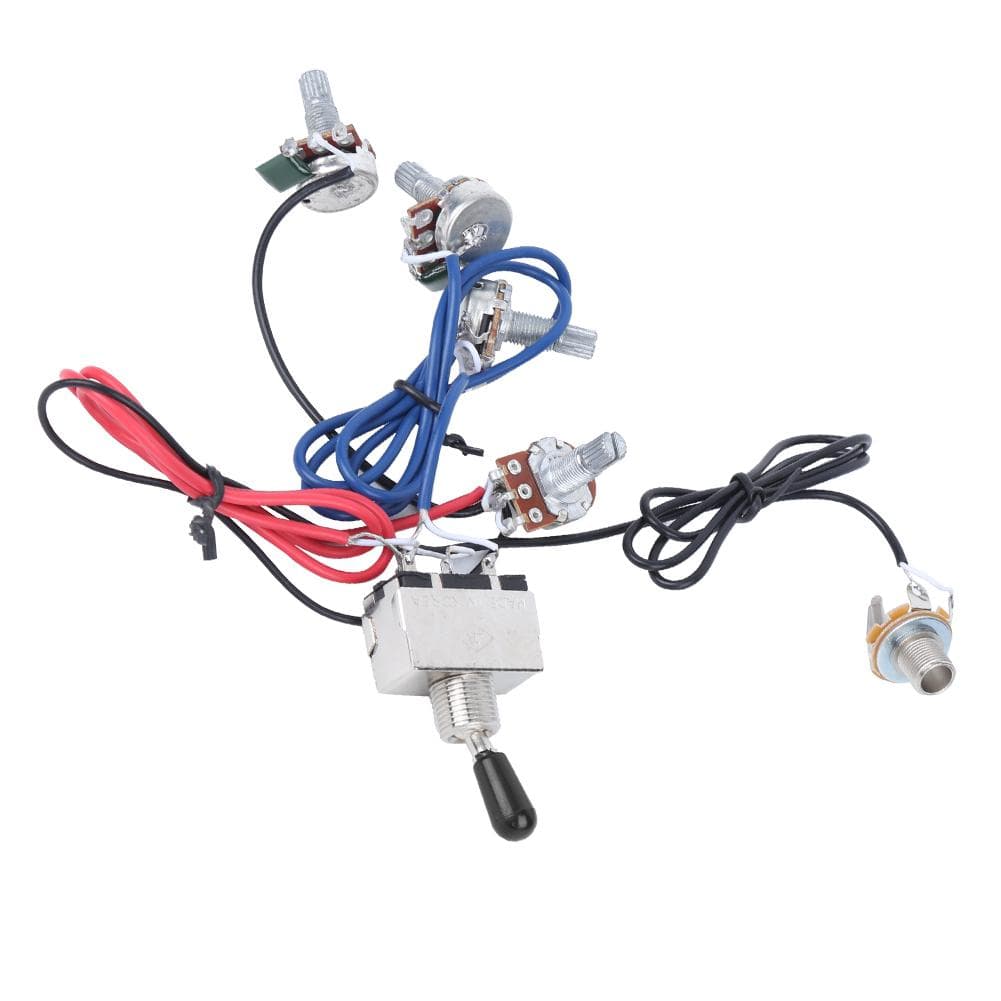 Guitar Wiring Harness Kit Prewired 3 Way Switch 2V2T1J for Electric Guitar Wire AccessoriesBlack black