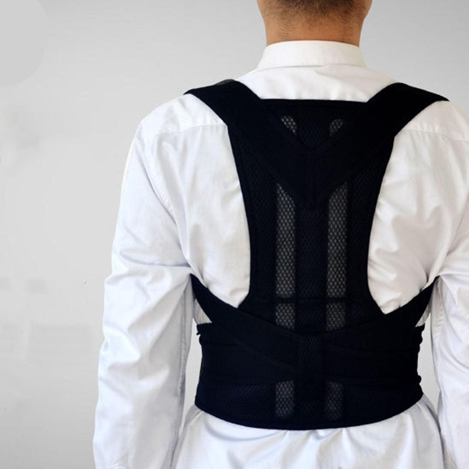 Posture Corrector Lightweight Breathable Back Brace Back Straightener for Women Men Black L L(for 6.5-9kg)
