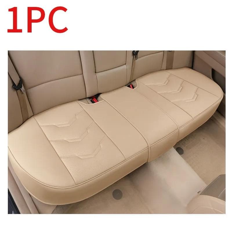 SEAMETAL Ultra Luxury Car Seat Cover Leather Cushion Universal Breathable for Most Suv Car Seat Protection 1pc rear cover beige