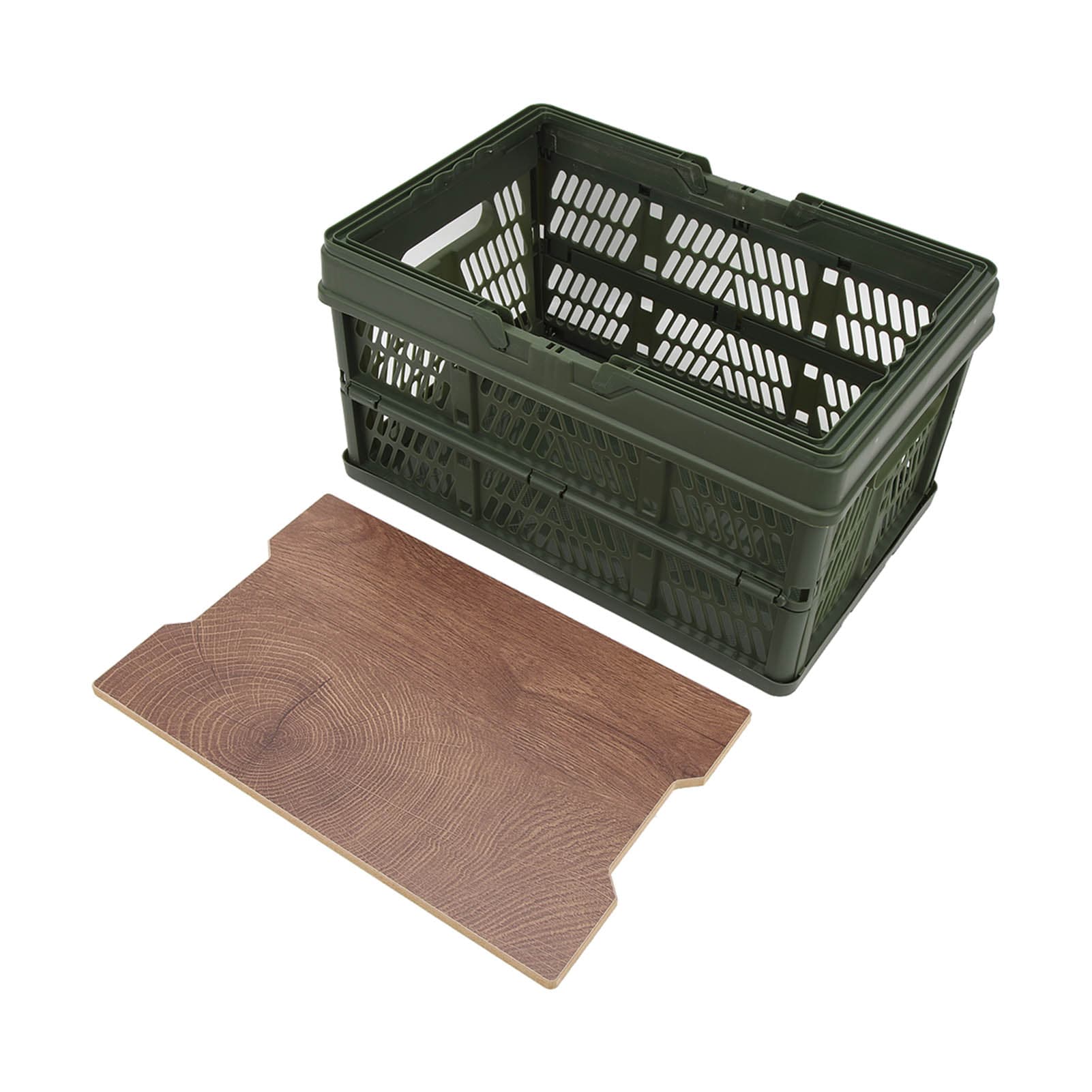 Camping Picnic Basket Foldable Large Capacity Multifunction Handheld Camping Storage Basket Camping S green