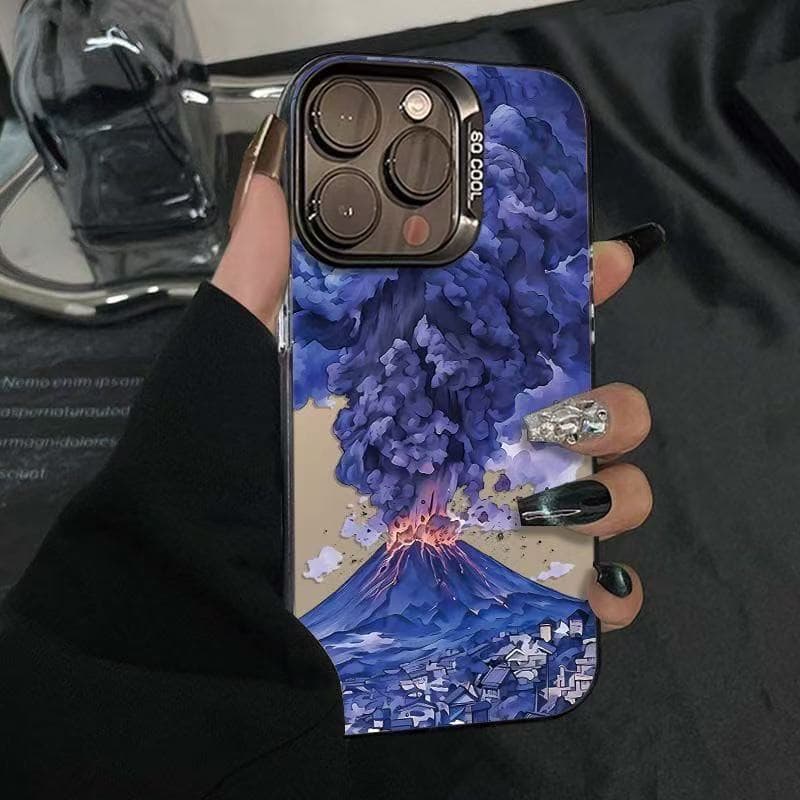 Volcanic Eruption Suitable for Iphone16 Mobile Phone Case Apple 15promax Creative 14plus European and American 13 Niche 12 iphone7p/8p