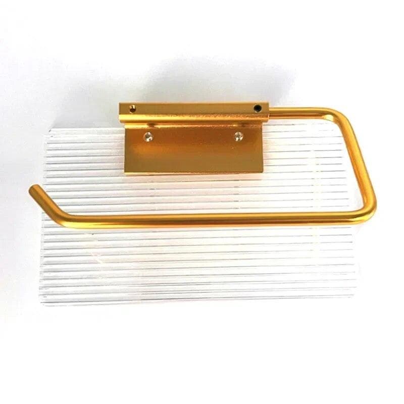 Luxury Gold Toilet Paper Holder with Shelf No Punching Acrylic Roll Paper Holder Tissue Hanger Bathroom Accessories Bathroom gold