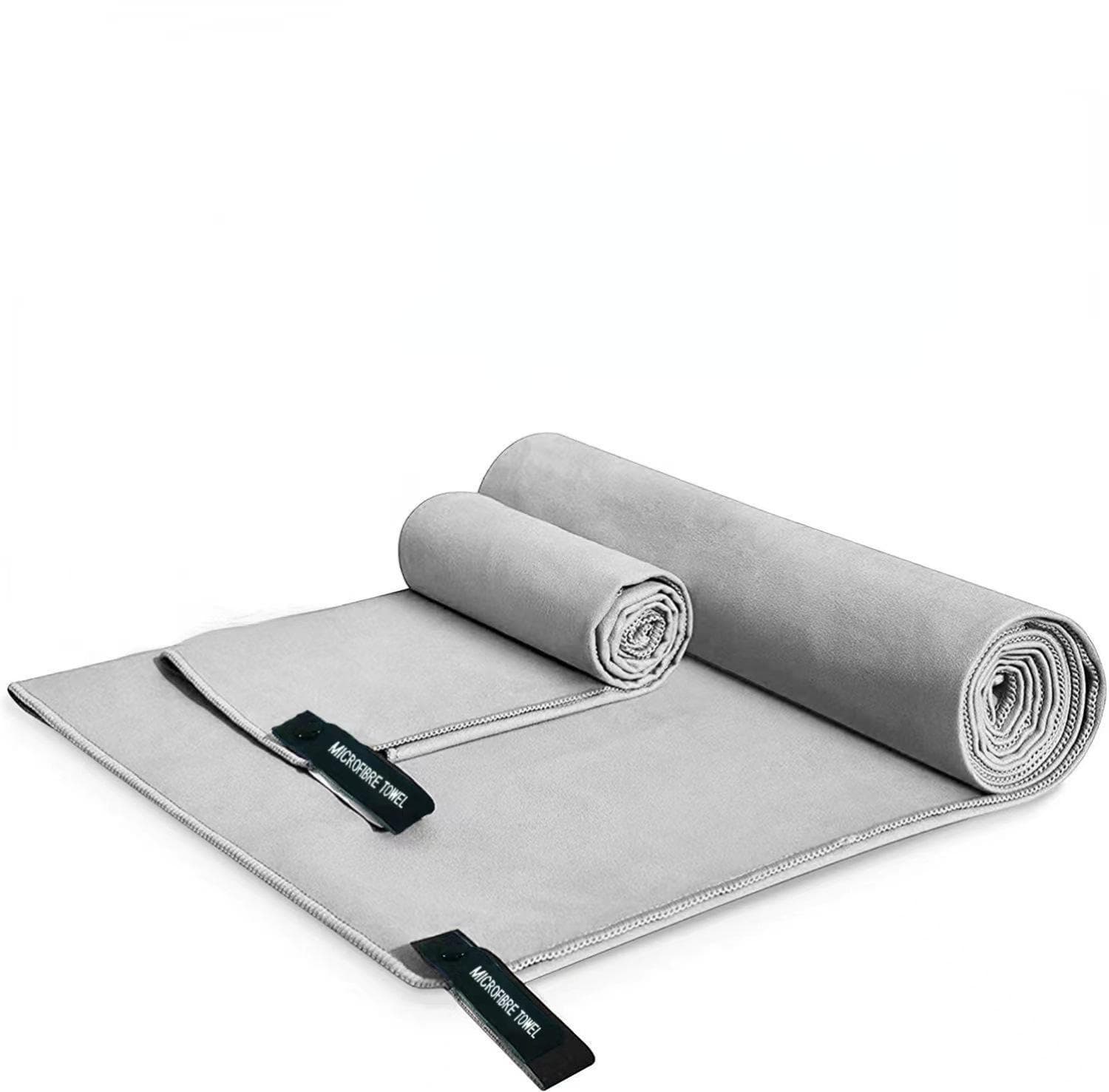 Sports Microfiber Quick Dry Pocket Towel Portable Ultralight Absorbent Large Towel for Swimming Pool Swim Gym Fitness Yoga Beach grey