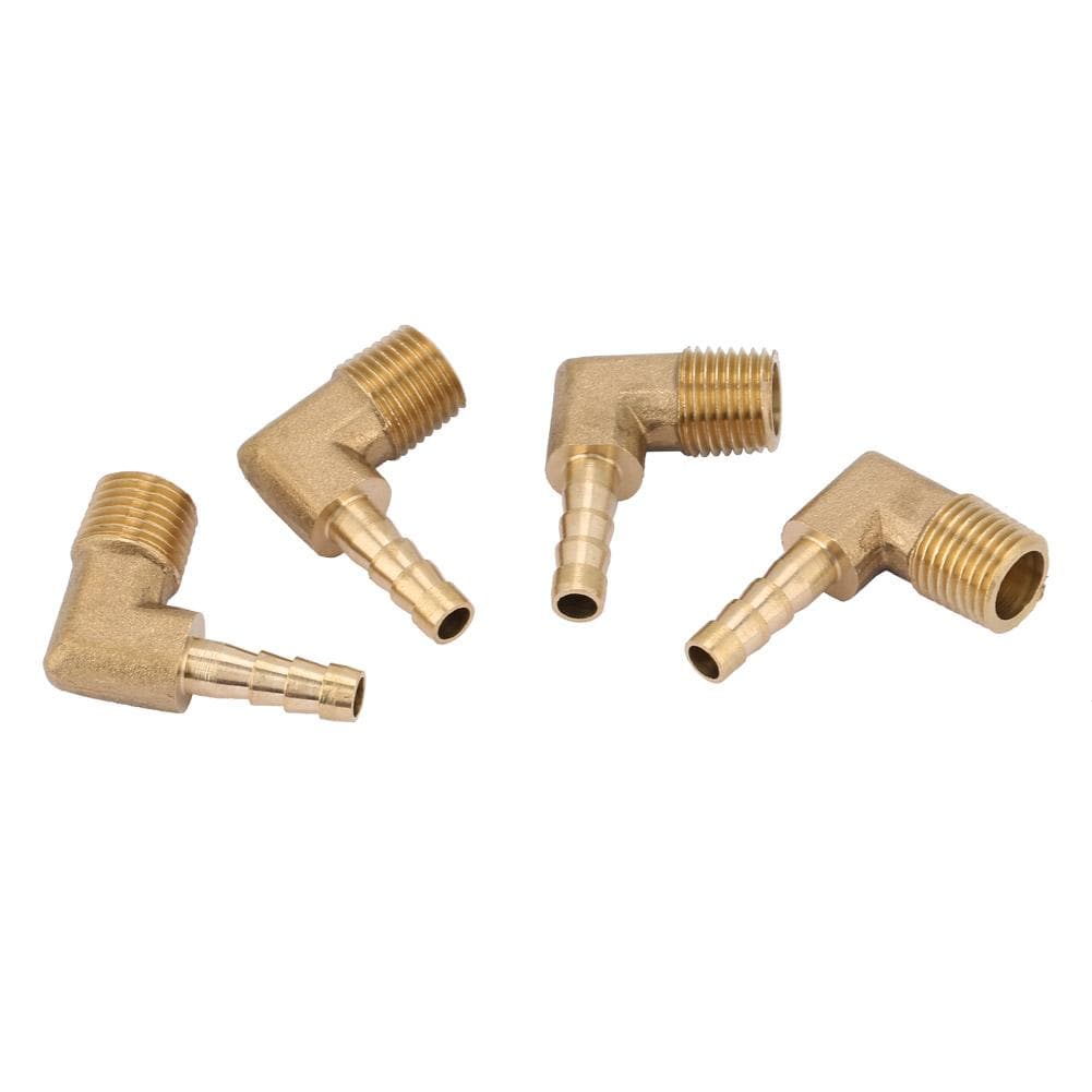 4Pcs Brass Male Thread Elbow Hose Tail Barb Connector Fitting G14 6mm