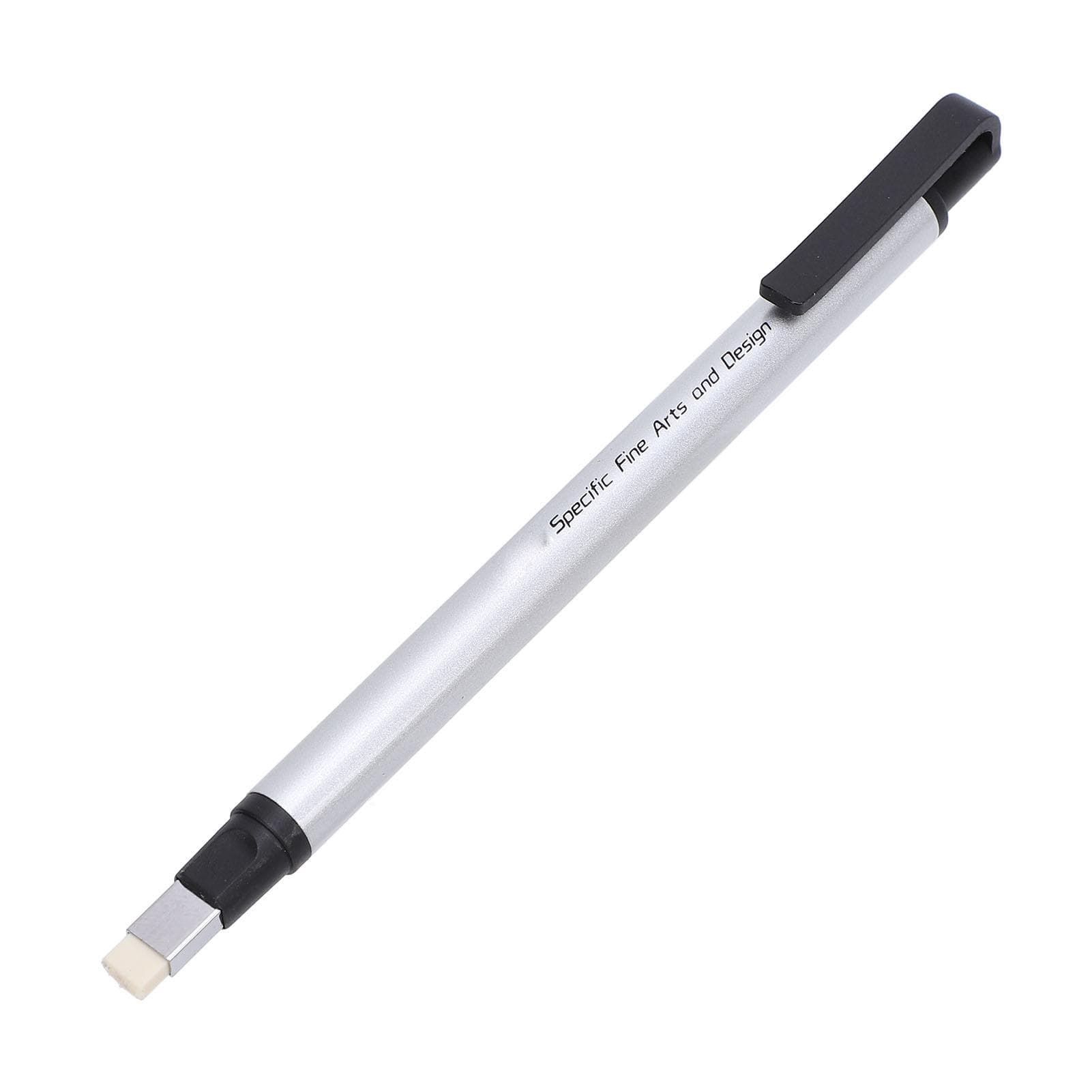 Mechanical Eraser Pen Plastic Casing High Accuracy Pen Style Eraser for School Office 0.25x5mm silver