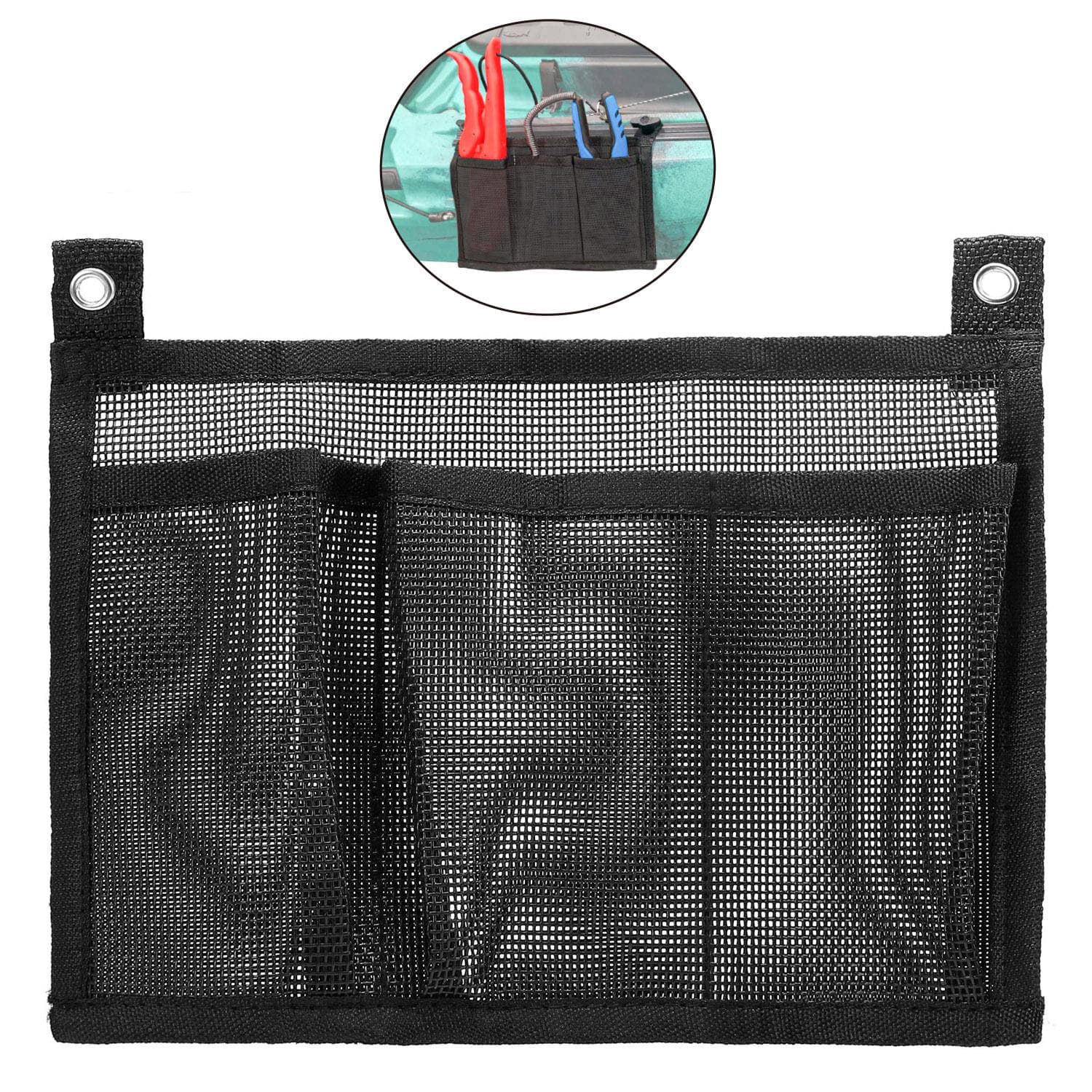 Kayak Mesh Storage Side Pouch Boat Fishing Holder Bag Canoe Mesh Bag M2030-09 black