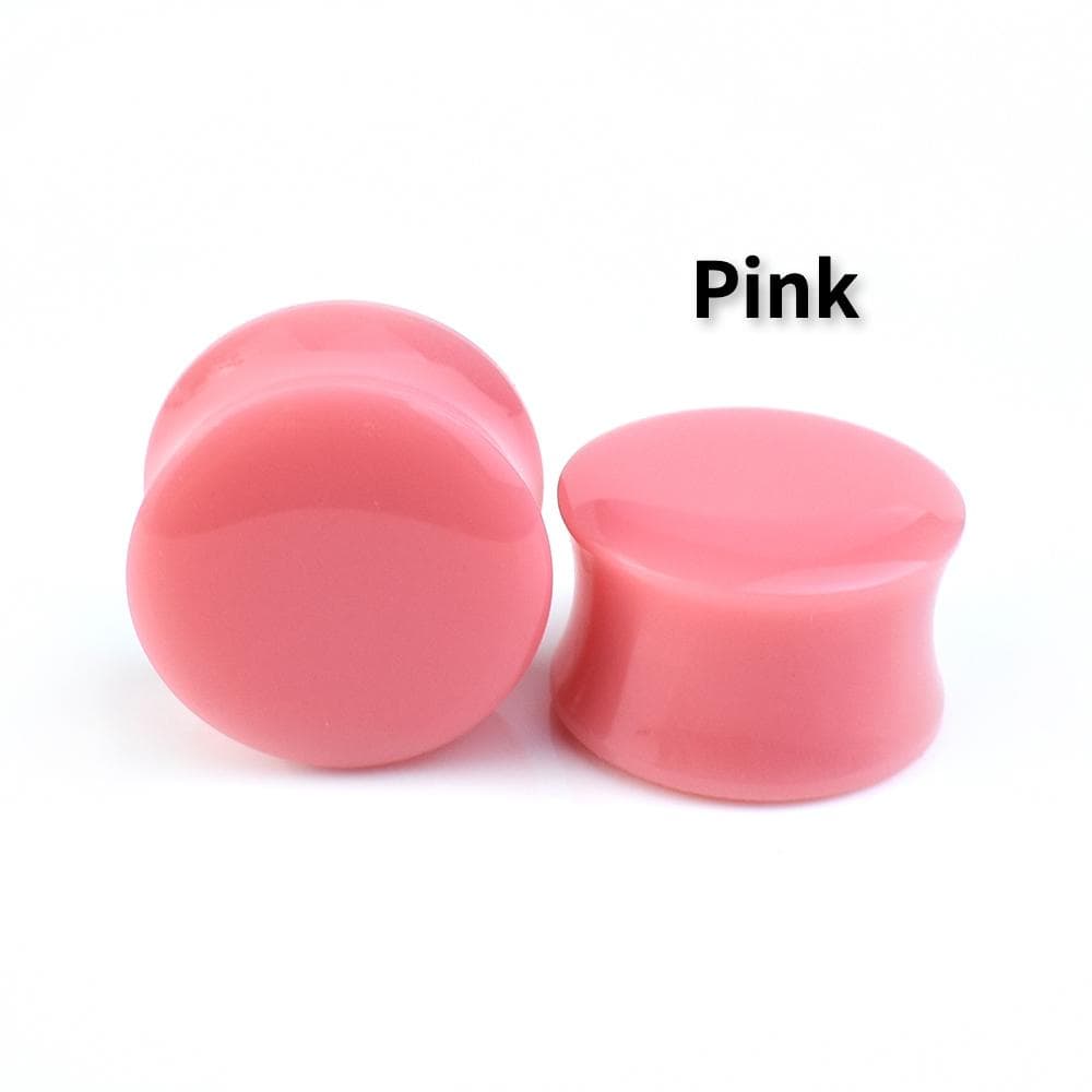 6-50mm Colourful Acrylic Ear Gauges Tunnels Stretchers Expander Double Flared Plug Body Jewelry 22mm pink